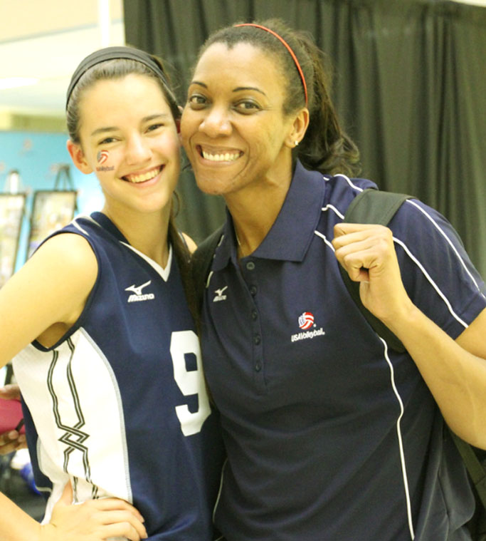 Brooklyn Goodsel (left) with five-time Olympian and USA coach Danielle Scott-Arruda.